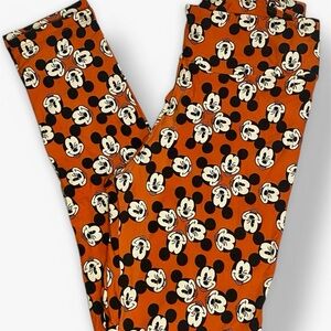 NEW LuLaRoe Orange Mickey Mouse Print Leggings OS